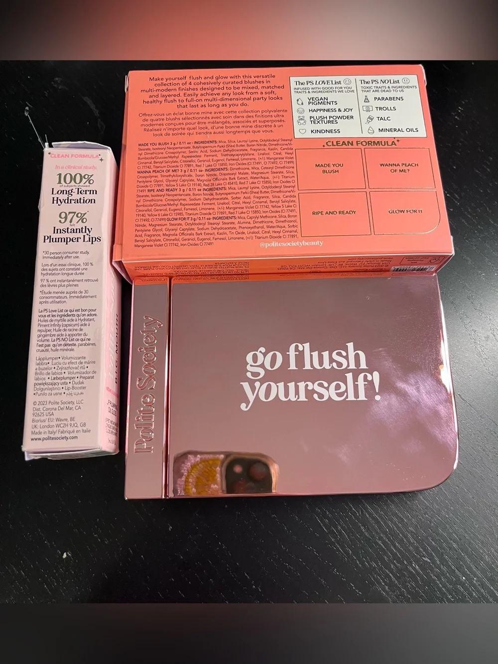 Polite Society Go Flush Yourself Blush & Highlighter Palette + Lip Plumping Oil
